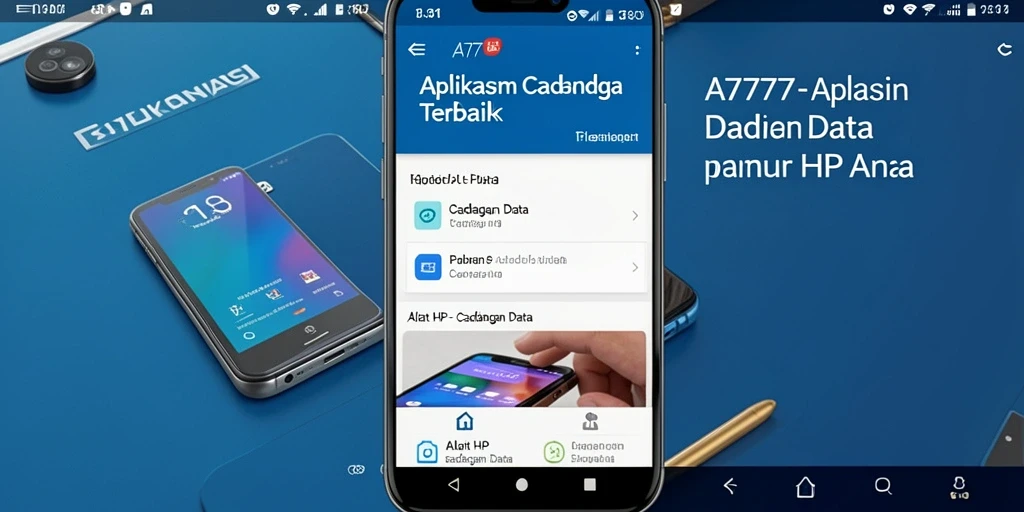 Tampilan antarmuka aplikasi A7777 untuk cadangan data yang mudah digunakan.