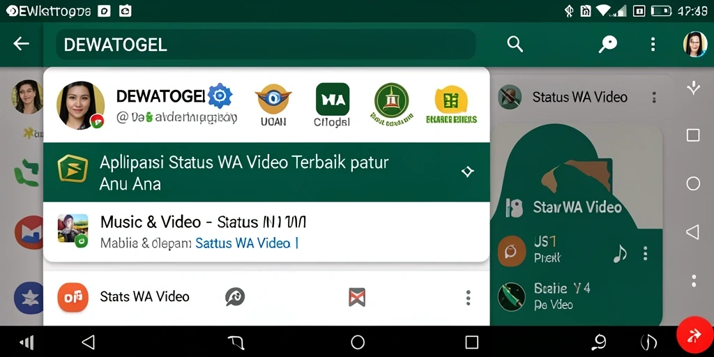 Tampilan antarmuka DEWATOGEL untuk video status WA yang menarik.