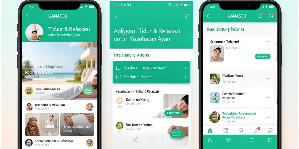 Tampilan antarmuka GANAS33 yang sederhana dan fungsional untuk tidur dan relaksasi.