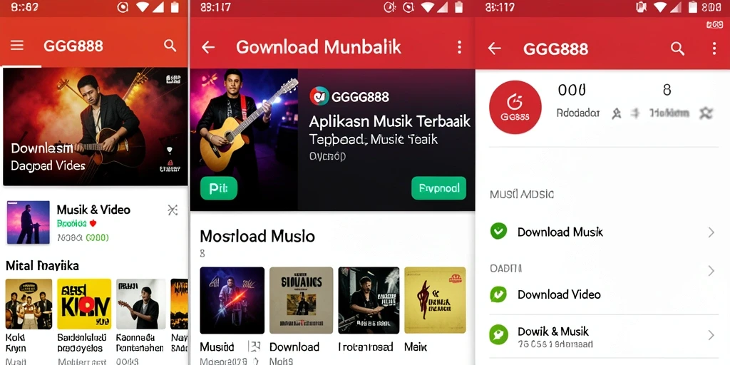 Antarmuka utama aplikasi GGG888 dalam Download Musik yang mudah digunakan.
