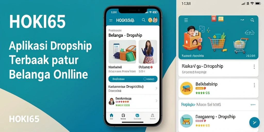 Antarmuka HOKI65 menampilkan berbagai produk dengan fitur Dropship yang mudah digunakan.