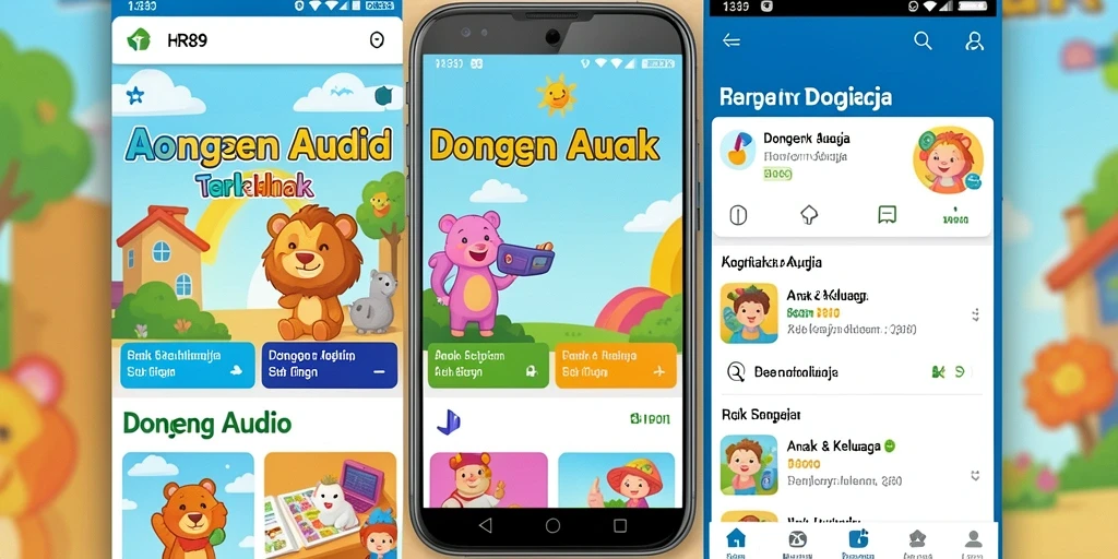 Antarmuka aplikasi HR89 yang ramah untuk anak-anak.