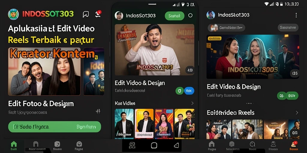 Tampilan antarmuka aplikasi Edit Video Reels INDOSLOT303 yang menarik dan ramah pengguna.