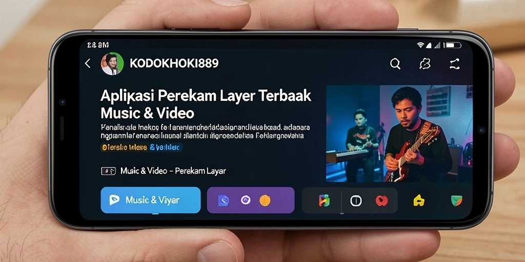 Antarmuka KODOKHOKI889 dengan fitur perekam layar yang intuitif.