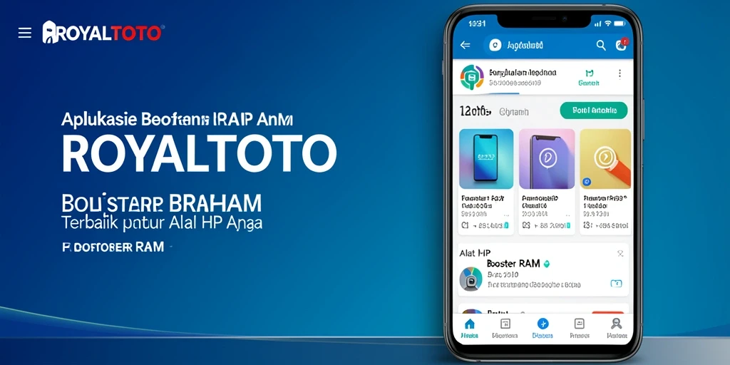 Tampilan antarmuka aplikasi ROYALTOTO untuk Booster RAM yang sederhana.