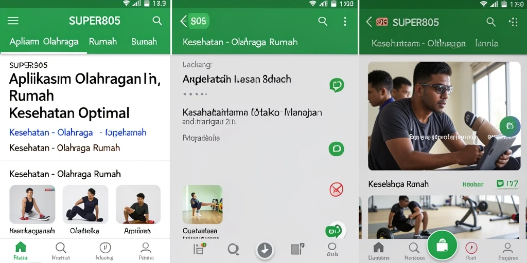 Screenshot utama aplikasi SUPER805 menampilkan antarmuka olahraga yang menarik dan mudah digunakan.